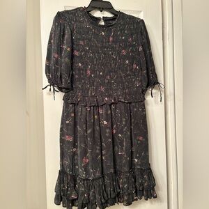 All saints printed black mini dress US 8